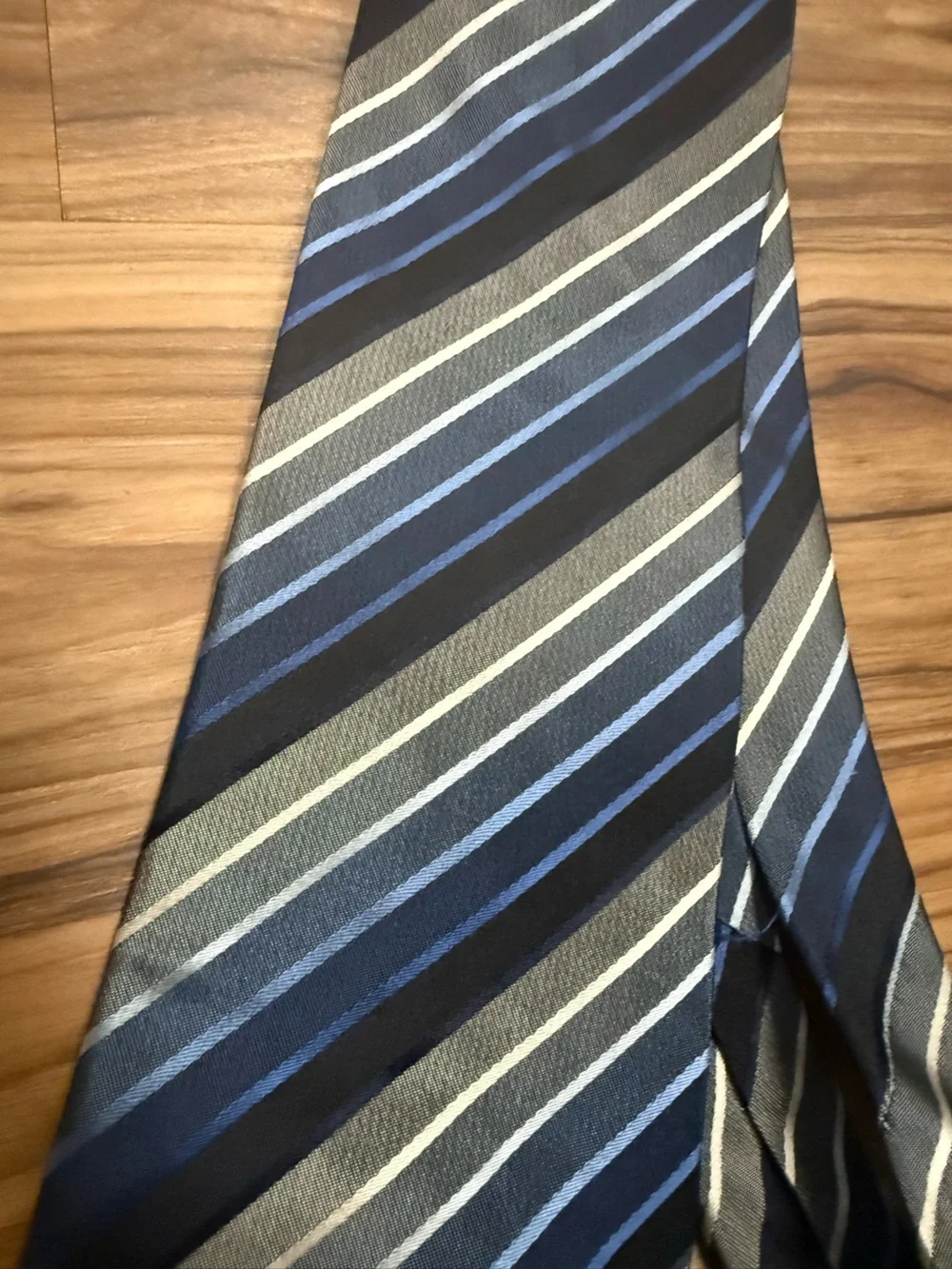 Striped Blue and Gray Men's Tie